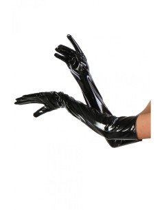 Gants longs en vinyle rouge brillant – Fetishwear
